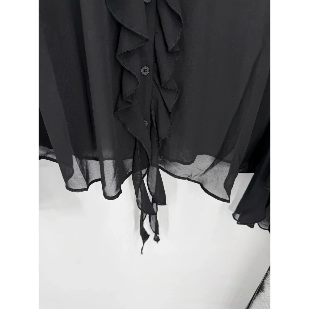 Torrid Top Blouse Womens 1X 14-16 Whimsigoth Semi Sheer Dark Romantic Witchy